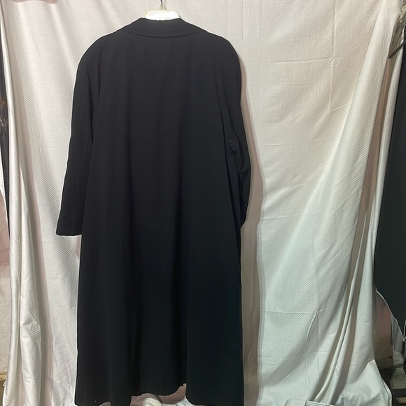 Gallery 16 black 💯polyester long rain trench coat removable warm lining euc - Picture 11 of 13